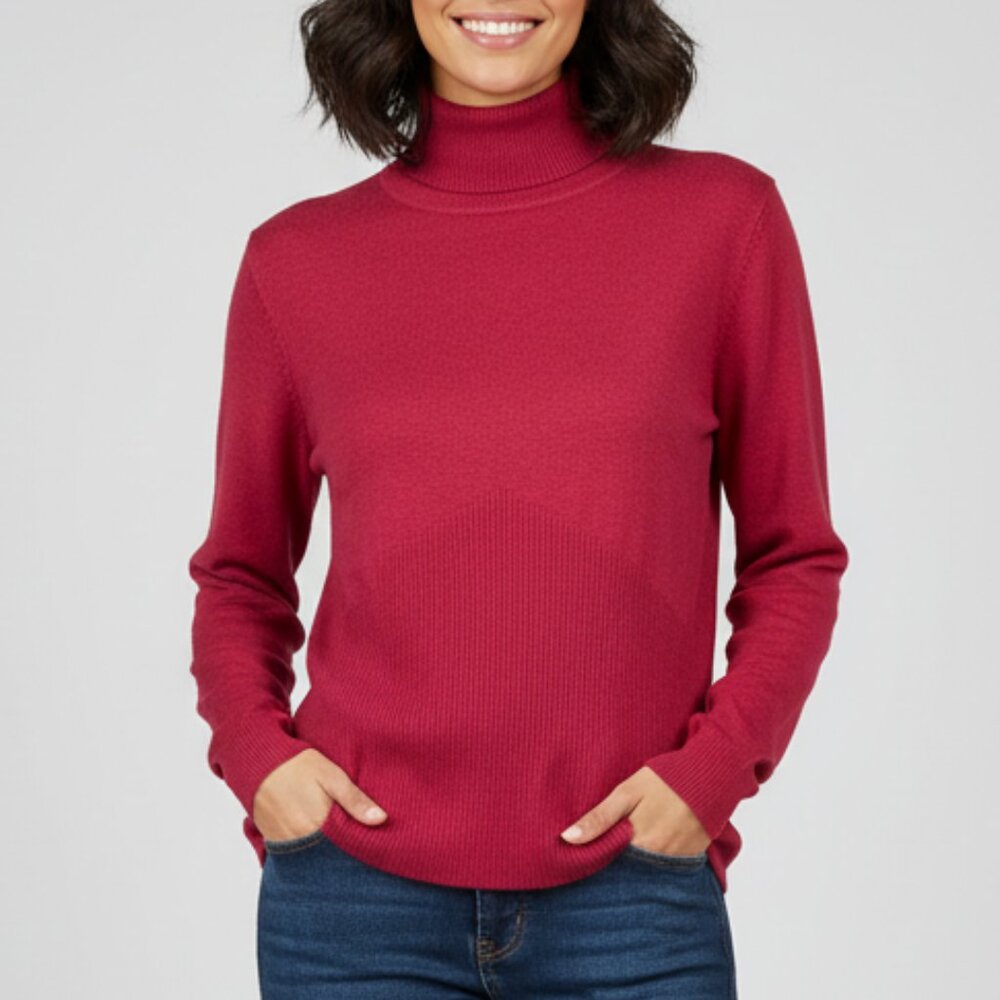 Mainbocher Red Turtleneck Sweater Women’s XL
